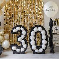 30th Birthday with Black and White Balloon Party Decorations