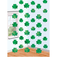 Shamrocks Hanging Foil String Decorations - 2.1M Long
