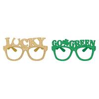 St Patrick'S Day Glitter Glasses - Pk 6