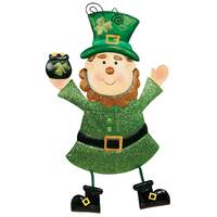 Leprechaun Hanging Metal Sign Glittered (38Cm X 28cm)