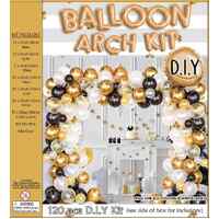 Black & Gold Balloon Arch Kit 120pcs 
