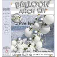 Silver & White Balloon Arch Kit 120pcs 