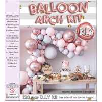Pink, Grey & Rose Gold Balloon Arch Kit 120pcs