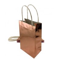 Paper Party Bag - Metallic Rose Gold - Pk 5