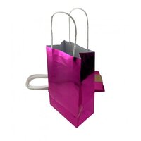 Paper Party Bag - Metallic Pink - Pk 5