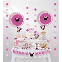 Pink and Purple Minnie Mouse Themed Buffet Table Decorations - 23 Piece Set