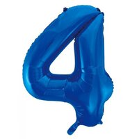 Blue Number 4 Supershape Foil Balloon