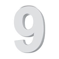 "9" White Number Prop (20cm)