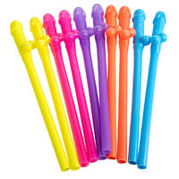 Asstd. Willy Drinking Straws - Pk 10