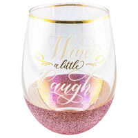 Wine A Little Glitterati Stemless Wine Glass