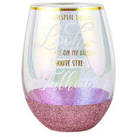 "Despite The Look On My Face" Glitterati Stemless Glass