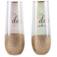 "I Do As..." Stemless Champagne Glass Set