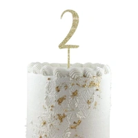 Gold Glitter Number 2 Cake Topper