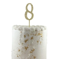 Gold Glitter Number 8 Cake Topper