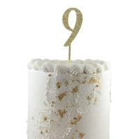 Gold Glitter Number 9 Cake Topper