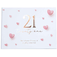 Hearts 21st Birthday Guest Book