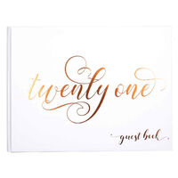 21st Birthday Rose Gold Guest Book