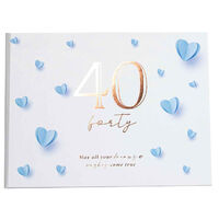 Hearts 40th Birthday Guest Book