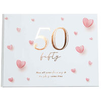 Hearts 50th Birthday Guest Book