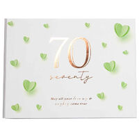 Hearts 70th Birthday Guest Book