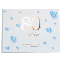Hearts 80th Birthday Guest Book