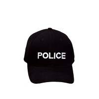 Fabric Black Police Cap