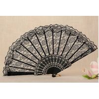 Black Lace Folding Fan