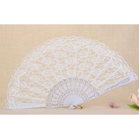 White Lace Folding Fan