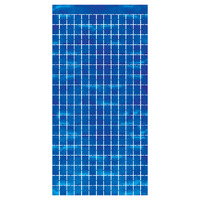 Blue Metallic Square Curtain
