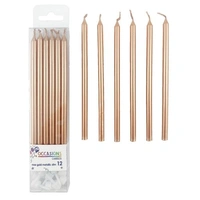 Slim Rose Gold Candles (120mm) - Pk 12