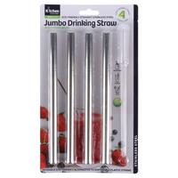 Reusable Jumbo Stainless Steel Drinking Straw Set*