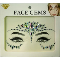 Silver Iridescent Face Jewel Stickers
