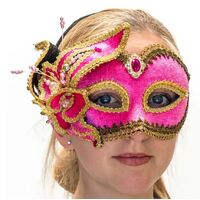 Pink, Gold, and Flower Mask