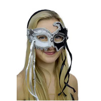 Black and White Jester Mask