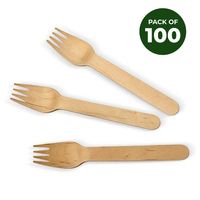 Eco Wooden Forks - Pk 100