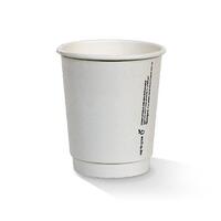 8oz. White Paper Double-Wall Takeaway Cups - Pk 25