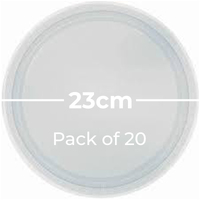 Paper Plates 23cm Round 20CT - Silver Pk 20