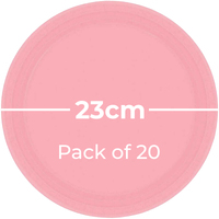 Paper Plates 23cm Round 20CT - New Pink Pk 20