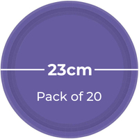 Paper Plates 23cm Round 20CT - New Purple Pk 20