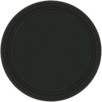 Paper Plates 17cm Round 20CT - Jet Black Pk 20