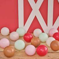 Farm Friends Nude, Red, Green & Brown Farm Balloon Mosaic Balloon Pack Pk 40