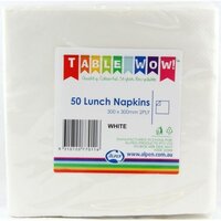 White Lunch Napkins (33cm) - Pk 50