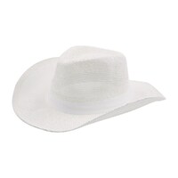 White Burlap Cowboy Hat