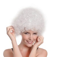 White Curly Afro Wig