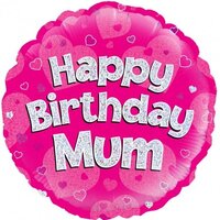 Pink Foil Balloon "Happy Birthday Mum" (46cm) Pk 1