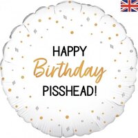 Happy BIrthday Pisshead Holographic Foil Balloon (45cm) Pk 1