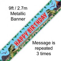 Jurassic Dinosaur Happy Birthday Banner (270cm) Pk 1