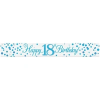 Sparkling Fizz Blue 18th Banner (270cm) Pk 1