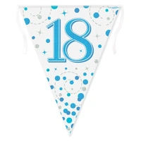 Sparkling Fizz Blue 18th Bunting (390cm) Pk 1