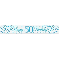 Sparkling Fizz 50th Blue Banner (270cm) Pk 1